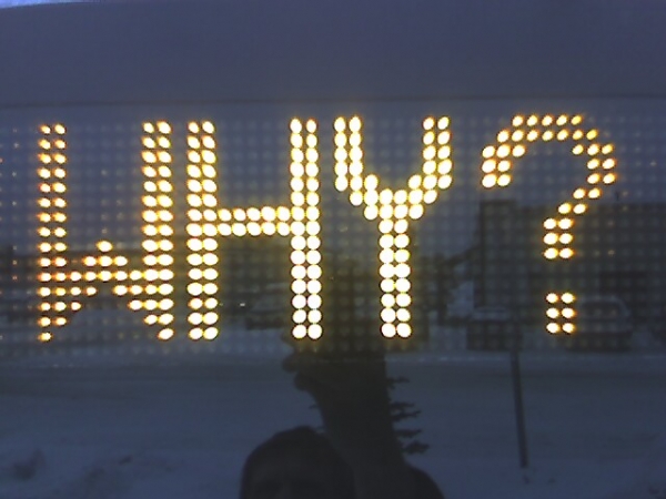 The big question up in lights.